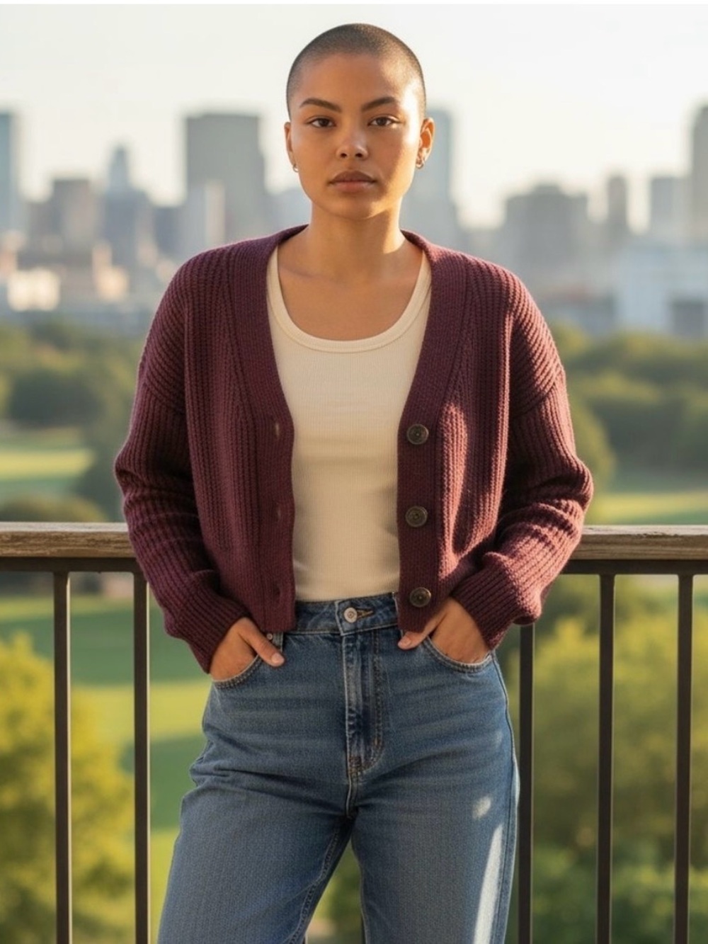 Aritzia Babaton Canberra Merino Wool Cardigan in Rich Maroon XXS NWT